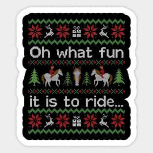 Ugly Christmas Sweater Fun to Ride A Horse Sticker